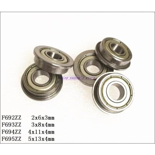 5-8pcs/Lot F692ZZ , F693ZZ , F694ZZ , F695ZZ Flange Bearing Deep Groove Ball Bearing Mini Ball Bearing Brand New