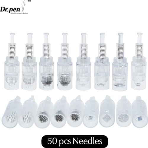 50 Pieces Derma Pen Cartridge Screw Needles Tip Disposable Sterilized High Hygiene Package