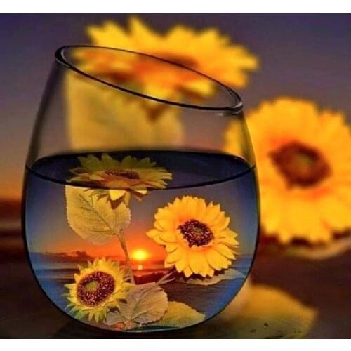 5D DIY Diamond Painting Landscape Painting Round Diamond Embroidery Cross Stitch Rhinestone Flower Mosaic Decoration Gift