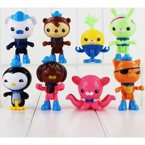 8pcs/lot Anime Octonauts Captain Barnacles Kwazii PVC Figures Peso Shellington Dashi Tweak Doll Figurines Model Toy For Kids