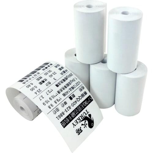 8pcs 57x30mm handheld Receipt Paper Roll for Mobile POS 58mm Bluetooth Thermal Printer, coreless cash till roll