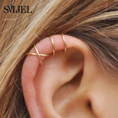 925 Sterling Silver Ear Cuff Geometric Clip Earrings for Women Climbers No Piercing Fake Cartilage Earring Ear Bone Gift 2021