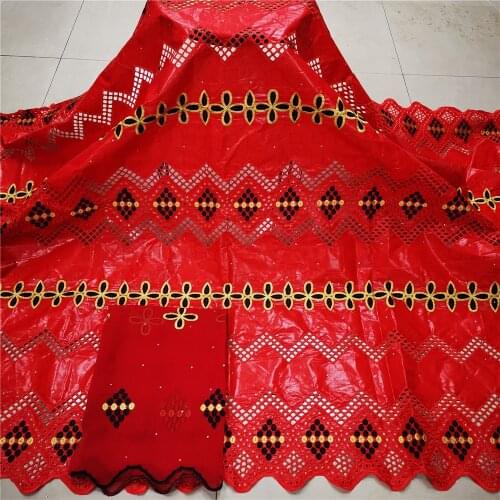 African Bazin Riche Fabric Embroidery Nigerian Brode 2021 Latest 5yards African Lace Fabric for Dress y18-11