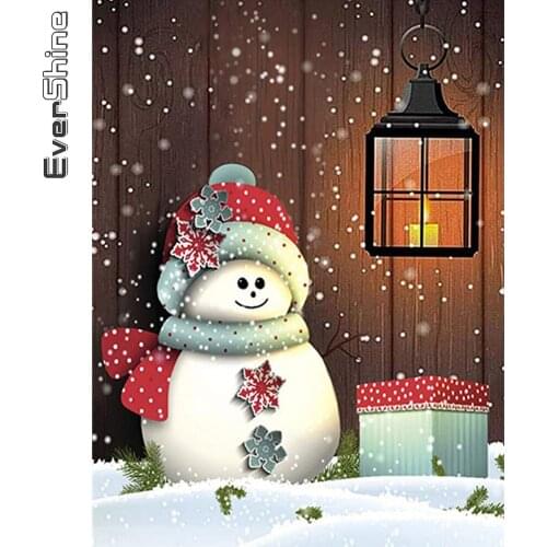 Evershine Diamond Painting Cartoon Full Square Round Diamond Embroidery Snowman Cross Stitch Kits Mosaic Winter Home Decor