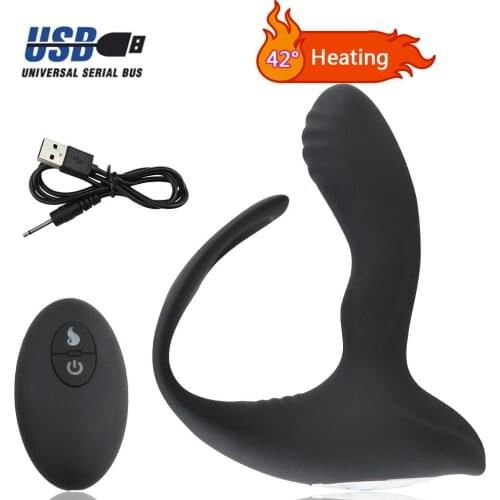 Heating Anal Sex Toys for Men Gay Butt Plug Prostata Massager Vibrating Wireless Remote Control Adult Sex Toys for Couple ST716