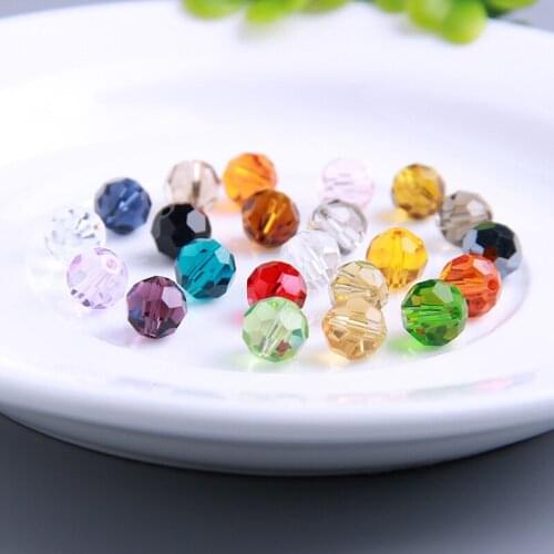 Imitation Austrian Crystal Glass Beads 4mm/6mm/8mm/10mm Faceted Round Jewelry Beads DIY Bracelet 29 Colors