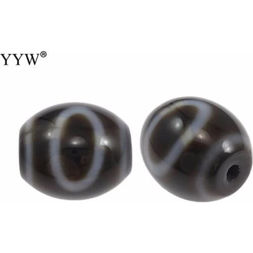 5PCs/Lot natural stone beads Natural Tibetan Dzi Beads Oval three-eyed & two tone 14.50x13x3mm, Hole:Approx 2mm Sold By Lot
