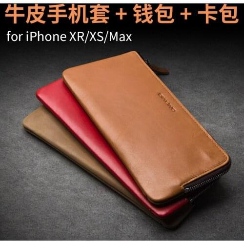Real Genuine Leather Wallet Pouch Case for iPhone X XS XR Max Luxury Card Slot Phone Bag Shell Cover for iPhone X XS XR Max