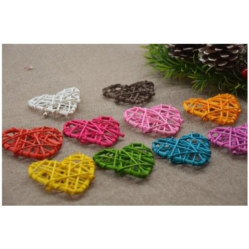 Colorful rattan ball heart string curtain flower arranging decoration 8cm