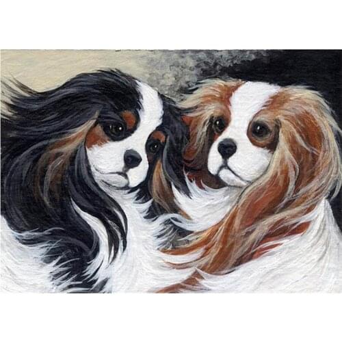 Diy Cavalier King Charles Spaniel pet Full drill Square Round Diamond Embroidery 5D Diamond Painting Cross Stitch MosaicZP-3327
