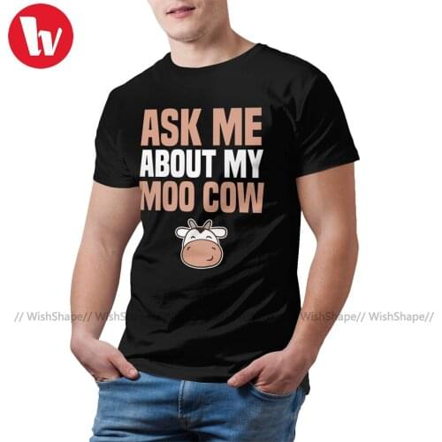 Cow T-Shirt Streetwear 100 Percent Cotton T Shirt Short-Sleeve Basic Funny Tee Shirt Male Plus Size 4XL