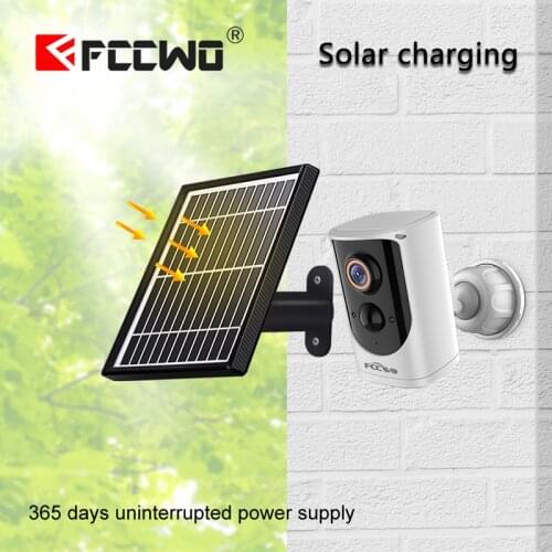 FCCWO 1080P Solar Camera WIFI Wireless Outdoor IP65 6000mAh Battery Powered Security IP Cameras PIR Human detection APP Remotely