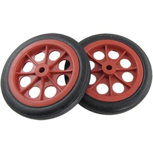 Shopping Cart Wheel 2 Pcs Replaceable Shopping Basket Cart 4.4" Wheels Red Black Rubber Plastic Red Black 296g Good replacement