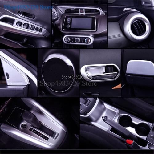 Stickers modified central control air conditioning outlet interior sequins abs chrome for Nissan Kicks 2017 2018 2019 accessorie