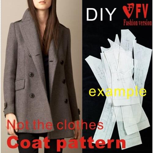 Clothing DIY Overcoat Sewing Pattern Coat Sewing Template Cutting drawing BFY-43