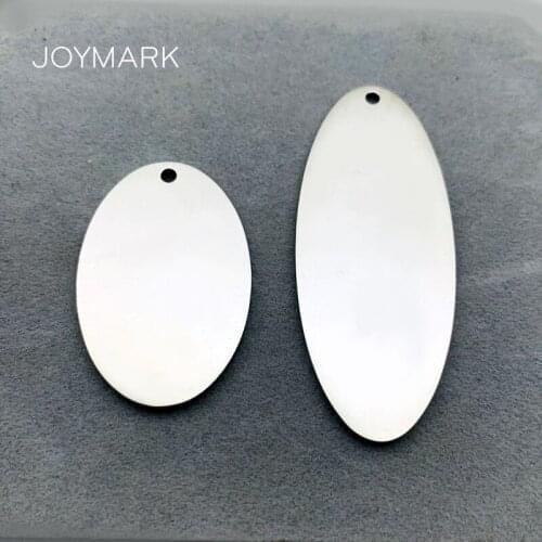 Oval Shape Blank Stainless Steel Tags Smooth Pendant Charms DIY Jewelry Accessories Support Custom Logo Engraving GTAG04