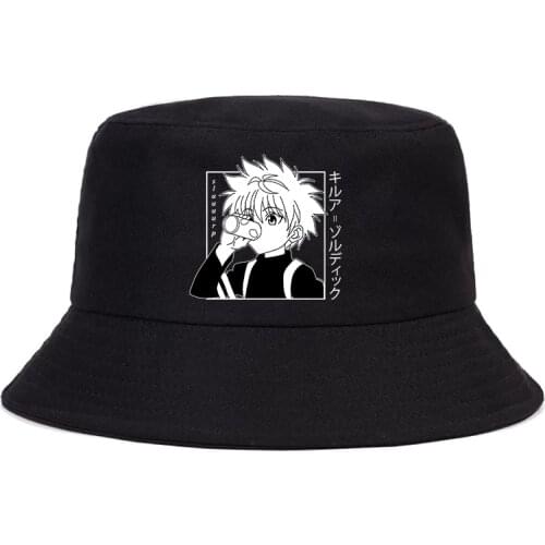 Hunter X Hunter Printed Summer Hat Women Men Panama Bucket Cap The Design Flat Visor Zoldyck Hisoka 90s Anime Fisherman Hat