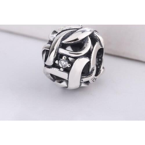 Suitable for Pandora Charm Pendant 925 Sterling Silver Openwork Woven Infinity Beads Charms For Bracelet Necklace Jewelry Making