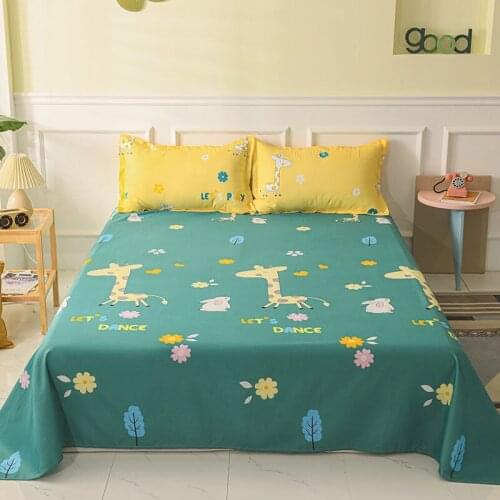 Bed sheet + pillowcase) 3-piece set of sanded thick bed sheet skin-friendly simple sheet double twill bedding cartoon