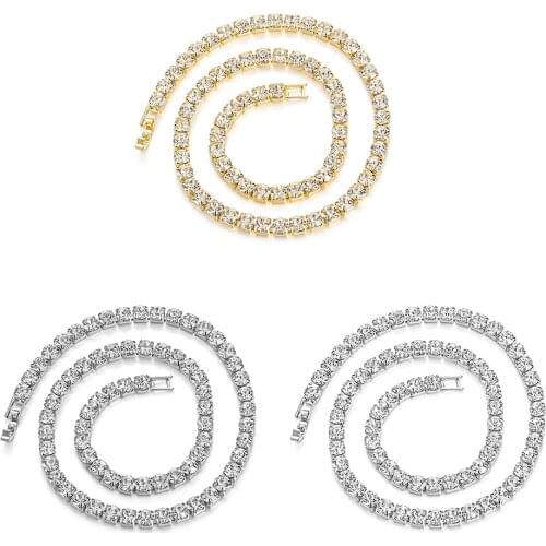 Luxury Diamonds Choker Necklace New Elegant Dazzling CZ Tennis Chain Necklace For Women Jewelry Gift Clavicle Chain Necklace