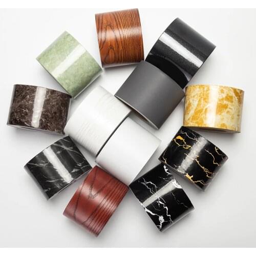 5M Self-Adhesive Baseboard Waterproof Living Room Bathroom Waistline Border Marble Texture Wall Sticker Modern Wallpaper Borders
