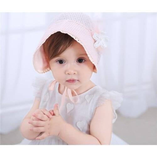 Korean Summer Newborn Baby Flower Princess Hat Breathable Baby Toddler Hat Sun Hat Sun Hat Beanie Gift