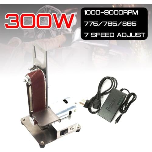 Sander 300W Mini Electric Belt Machine Sanding Grinding Polishing Machine Abrasive Belts Grinder DIY Polishing Cutter Edges