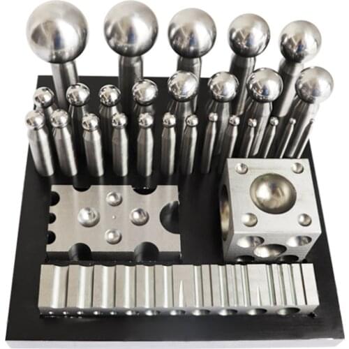 Dapping punches with 25pcs Jewelry Bending Shaping tool Steel Block Design Forming Block Dapping engraving block Jewelry tools