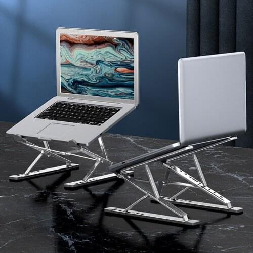 YuBeter Foldable Laptop Stand Aluminium Alloy + Silicone Non-slip Adjustable PC Holder Cooling Bracket Universal Tablet Notebook