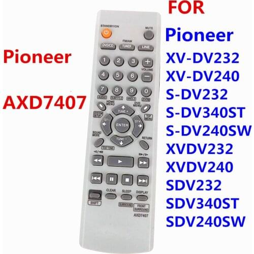 New Replace AXD7407 Remote Control For Pioneer DVD Player Remote Control XVDV350 AXD 7407 DCS232 DCS240 DCS535