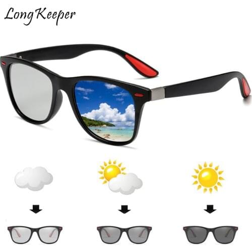 Vintage Men Photochromic Polarized Sunglasses Classic Retro Sun Glasses For Women Black Glasses Frame Driving Goggles Oculos de