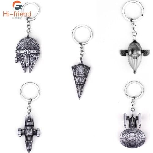 Spaceship Shape Corkscrew Keychain Cool Falcons Car Bag Key Ring for Man Pendant Jewelry Gift Accessories