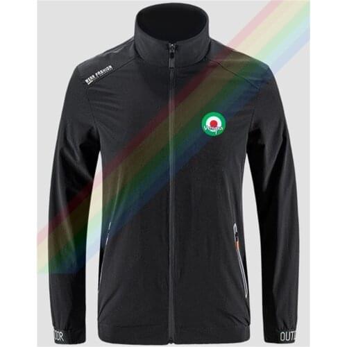 Vespa Red, White And Green Circle Moto Slim Sport Street Windbreaker Zipper Thin Jacket Mens Casual Front Printing Jacket