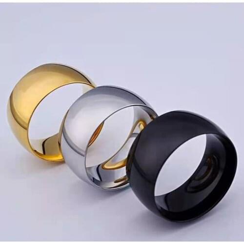 11mm Women Rings Stainless Steel Plating Finger Ring Solid Wedding Engagement Bands Anniversary Unisex Men Rings