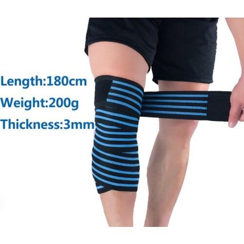 180cm Knee Compression Bandage Wrap Squats Weightlifting Powerlifting Trainging Gym Workout Men Women 70 inches knee support