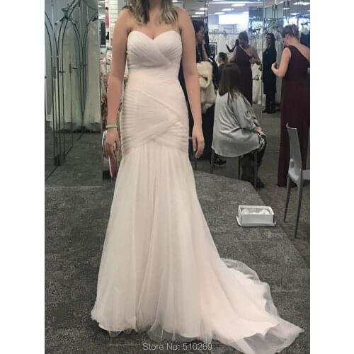 2020 New Arrival Wedding Dress Fit and Flare Wedding Gown Princess Tulle Vestido De Noiva Pleated Robe De Mariee Bridal Gowns