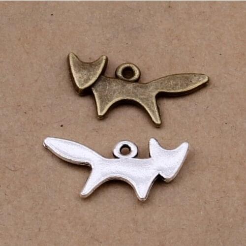 Daisies 300pcs Vintage Design Antique Bronze Zinc Alloy Fox Charms Pendants For DIY Jewelry Making Findings 22*11mm