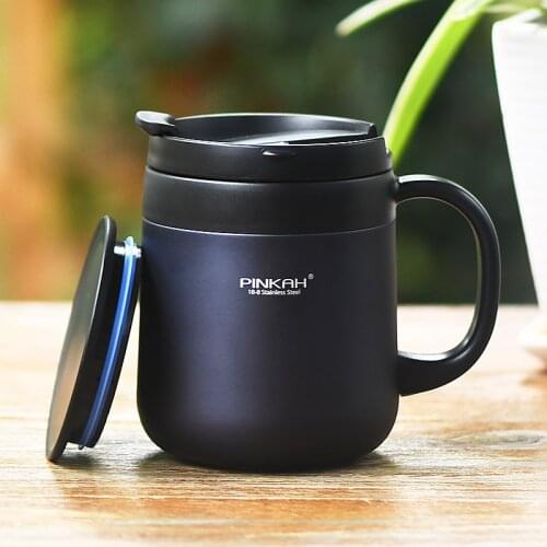 340&460ML 304 Stainless Steel Thermos Mugs Office Cup With Handle With Lid Insulated Tea mug Thermos Cup Office Thermoses