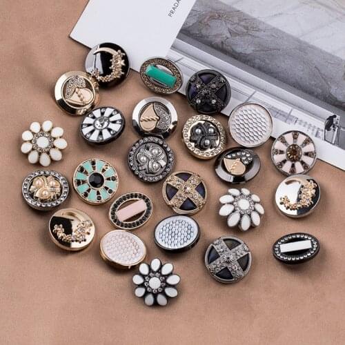 5pcs Decoration metal Buttons for Clothing fur spot wholesale Diamond button DIY sewing button on a fur coat Accessories