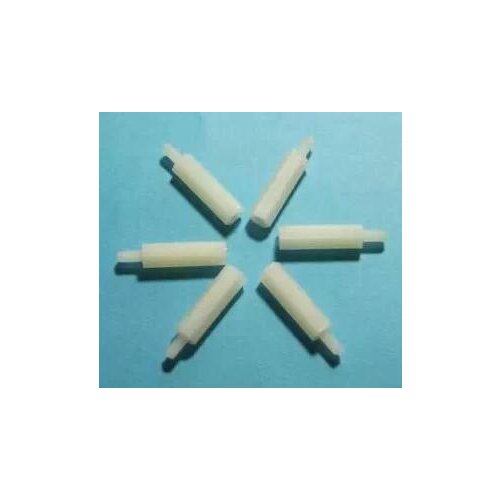 50pcs/lot Hexagonal nylon column Single head isolation column Support live Nylon plastic support column M3 20 + 6MM series 20MM