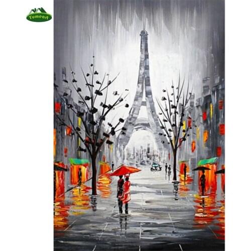5D Couple In Eiffel Tower Diamond Mosaic Embroidery Needle Valentines Day Gift Full Square Resin Diamond Painting Scenic