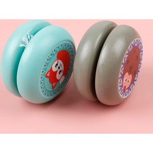 Wooden Yoyo Toys Animal Prints Kid YoYo Ball Wood Kid Yoyo Toys For Children