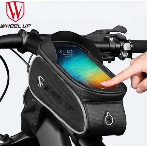 WHEEL UP Rainproof Bicycle Bag Frame Front Top Tube Cycling Bag Reflective Phone Case Touch Screen Bag MTB Bike Accessories