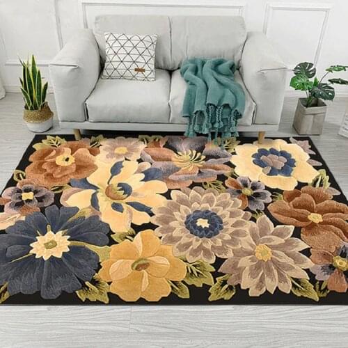 European Style High Quality Art Flower Art Carpet For Living Room Bedroom Anti-Slip Floor Mat Fashion Kitchen Carpet Area Rugs