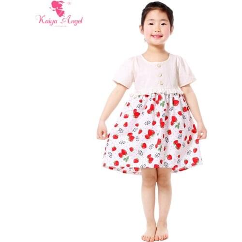 Kaiya angel 2017 Strawberry Girl Dress Summer Girl Colthes For Party And Wedding size 9M-8T For Toddler Kids And Girl