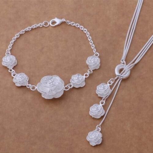 AS260 Hot Silver Plated Jewellrey Sets, Lovely Free Shipping Jewelry Sets Bracelet 030 + Necklace 497 /dswamkda Bmqakdxa