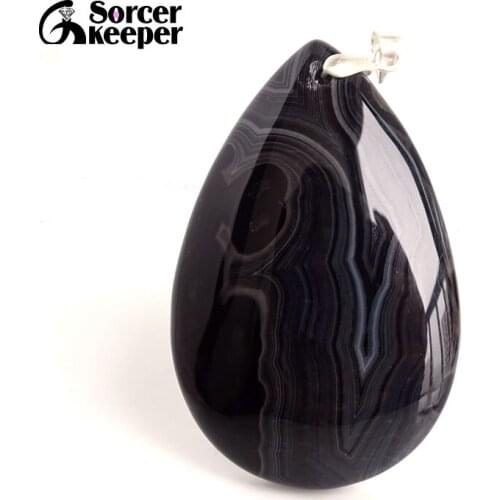 Natural Stripe Agates Pendant Water Drop Shaped Beads for Women Men DIY Chains Necklace Handmade Charm Jewelry BA979