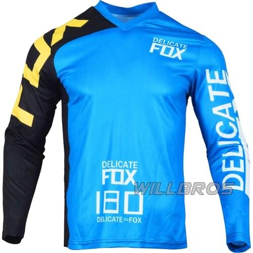 Delicate Fox Motorbike MTB ATV Bike Riding Summer T-shirt Mountain Bicycle Offroad Mens Jersey