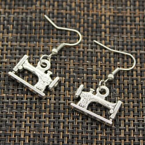 New Fashion Handmade Sewings Scissors Sewing Machine Pendants DIY Earrings For Women Party