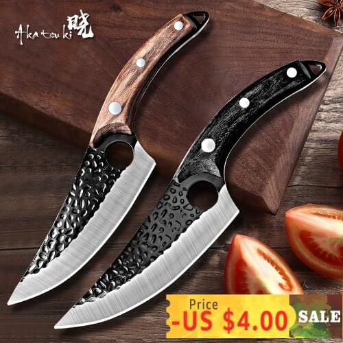 Kitchen Knife Chef Handmade Stainless Steel Full-Tang Forged Fishing Butcher Boning Meat Cleaver Outdoor Hunting Cooking Cutter